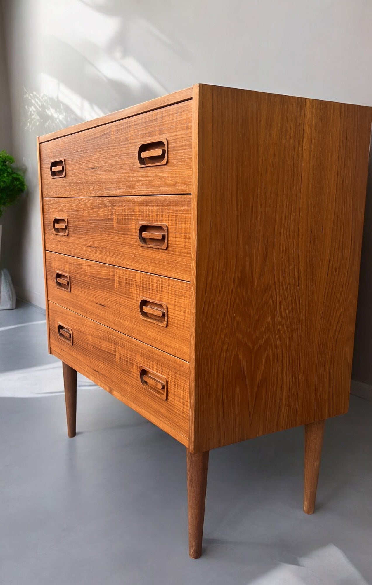 REFINISHED Danish Mid-Century Modern Teak Dresser w 4 drawers by Dyrlund