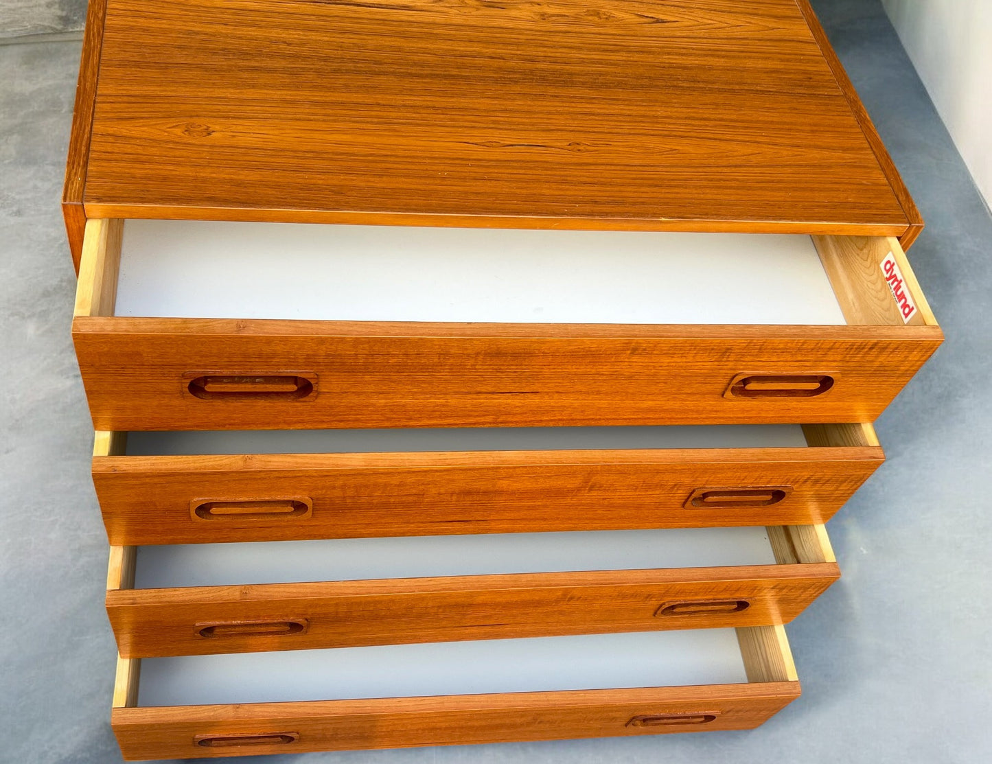 REFINISHED Danish Mid-Century Modern Teak Dresser w 4 drawers by Dyrlund