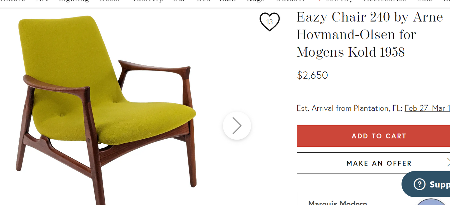 Will be REFINISHED REUPHOLSTERED Danish MCM Teak Sofa & Lounge Chair by Arne Hovmand-Olsen