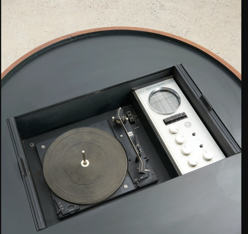 REFINISHED MCM Electrohome Circa 75 Model 703 Circular Stereo Console/ Coffee Table