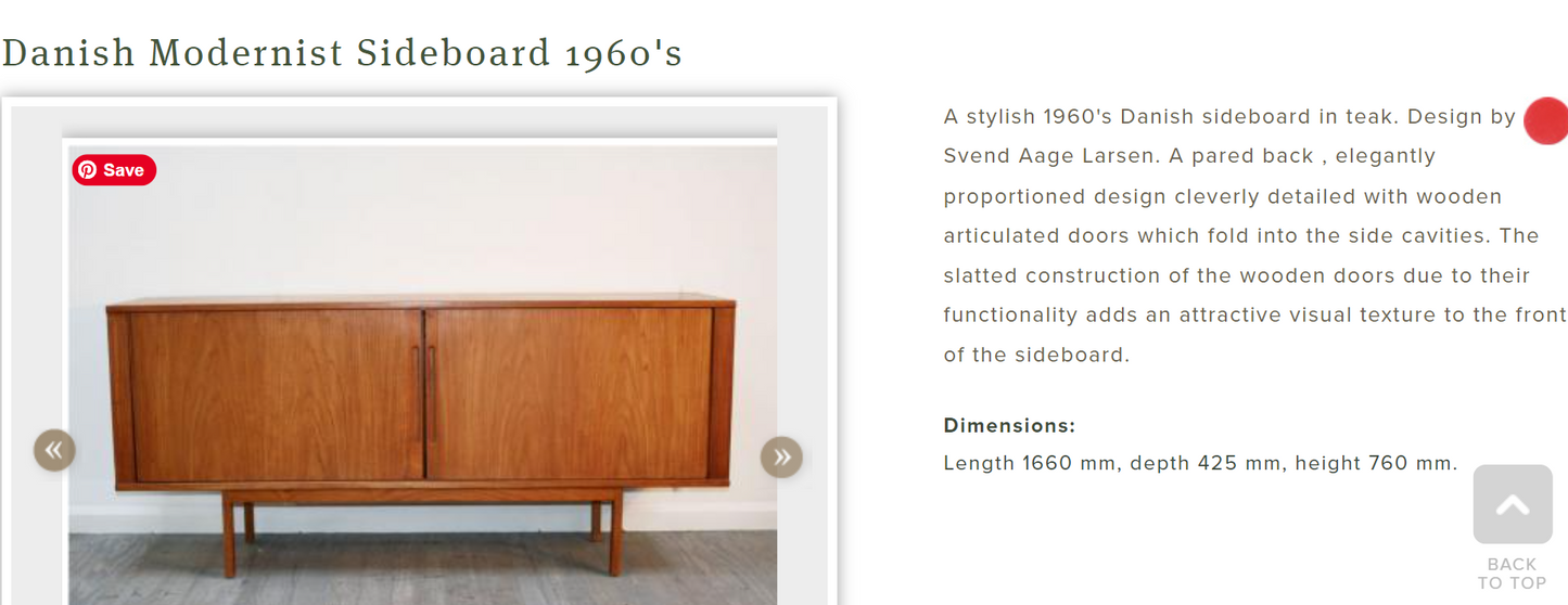 REFINISHED Danish Mid Century Modern Teak Tambour Credenza 65" by Svend Aage Larsen