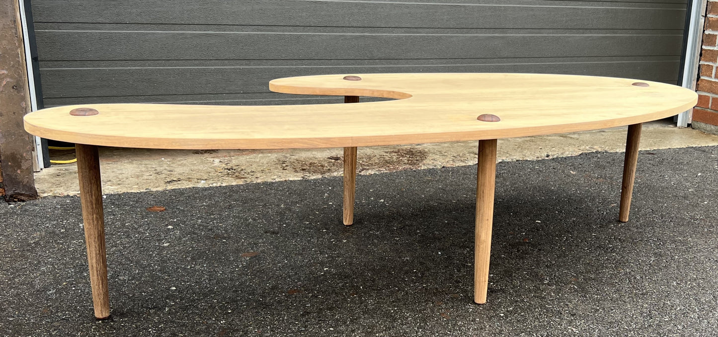 REFINISHED Mid Century Modern Coffee Table Free-Form Shaped