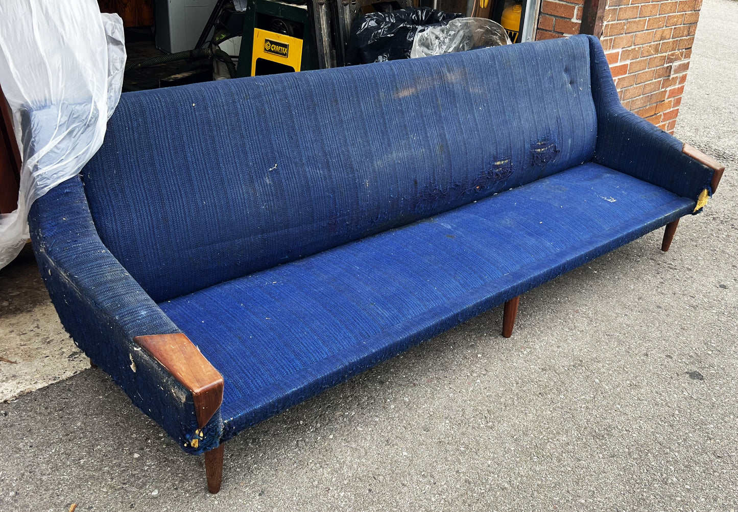 Choose Fabric***Danish MCM Teak Sofa 4-Seater will be REFINISHED (2 available)