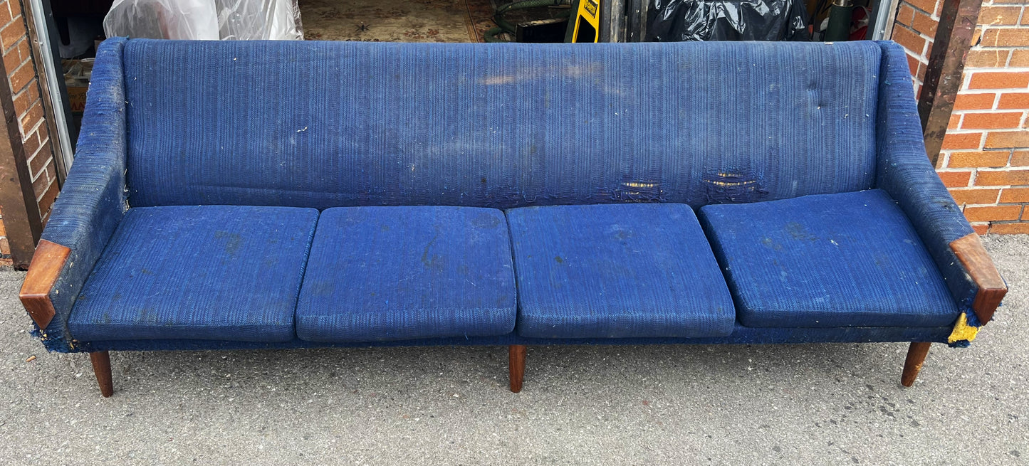 Choose Fabric***Danish MCM Teak Sofa 4-Seater will be REFINISHED (2 available)