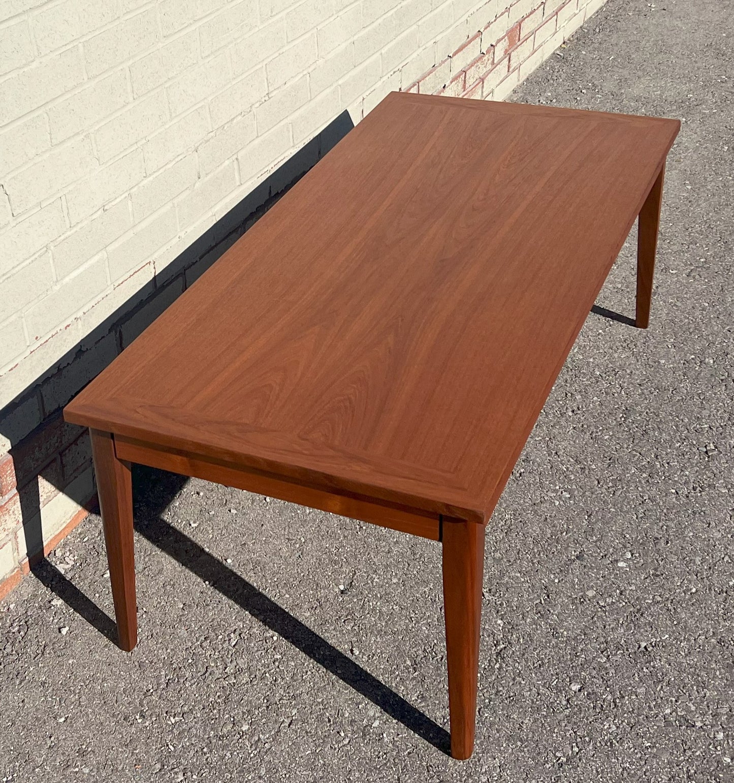 REFINISHED Mid Century Modern Teak Coffee Table, 51"