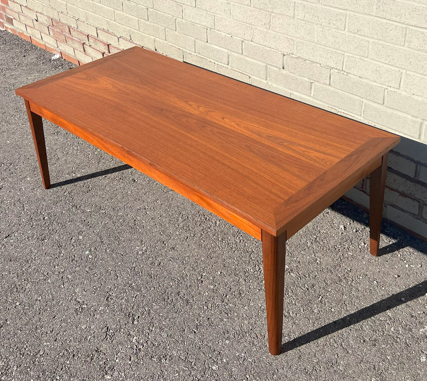 REFINISHED Mid Century Modern Teak Coffee Table, 51"