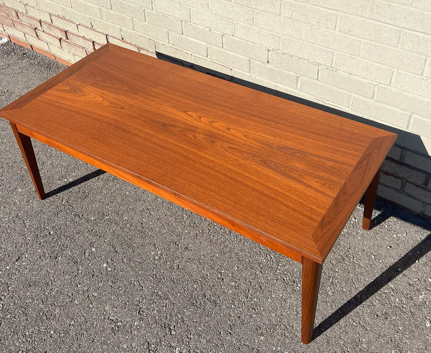 REFINISHED Mid Century Modern Teak Coffee Table, 51"