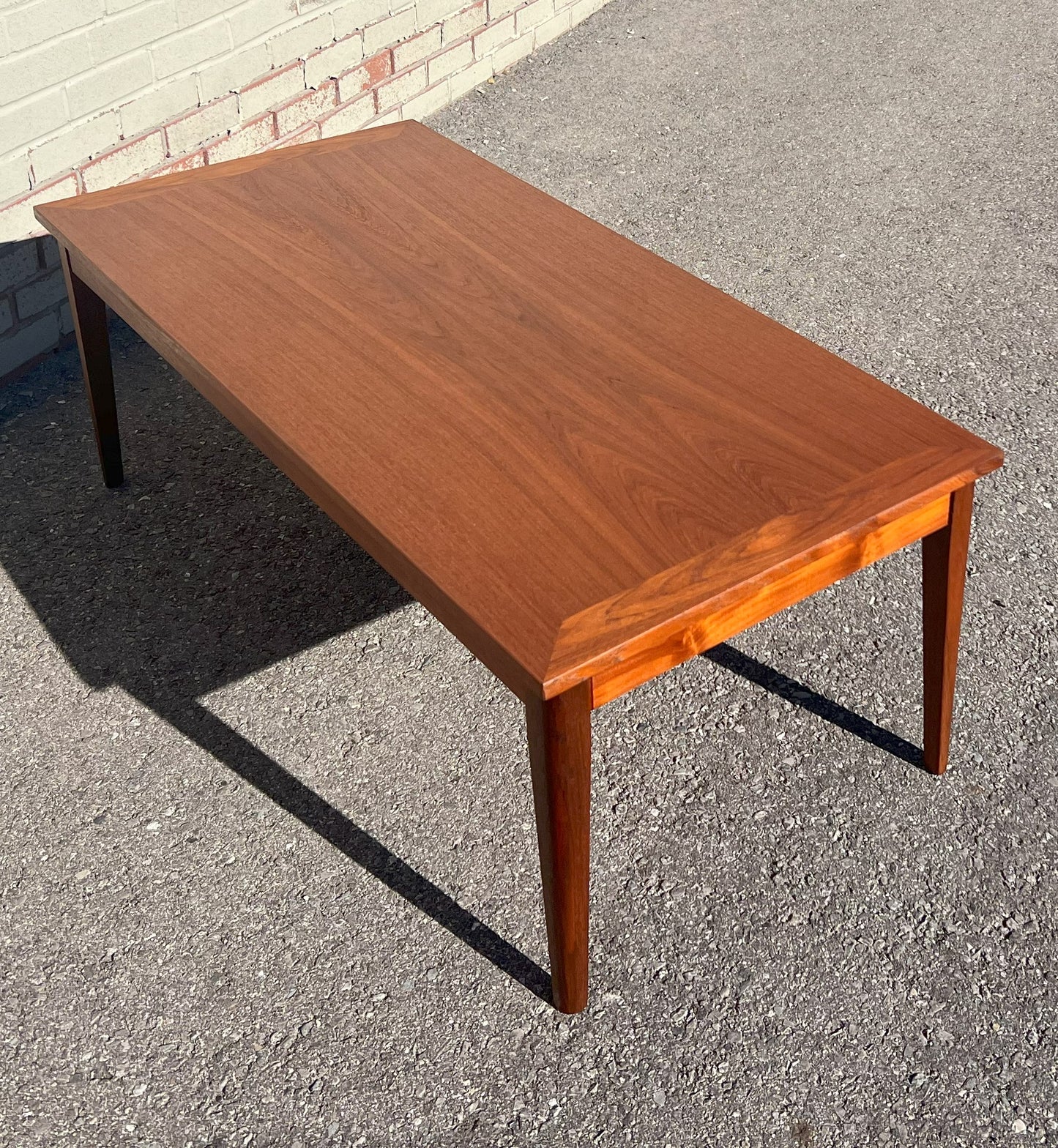 REFINISHED Mid Century Modern Teak Coffee Table, 51"