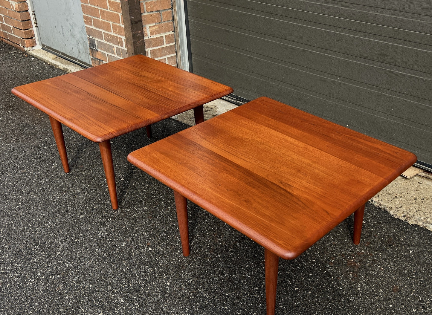 REFINISHED Mid Century Modern Solid Teak Accent Table (2 available)