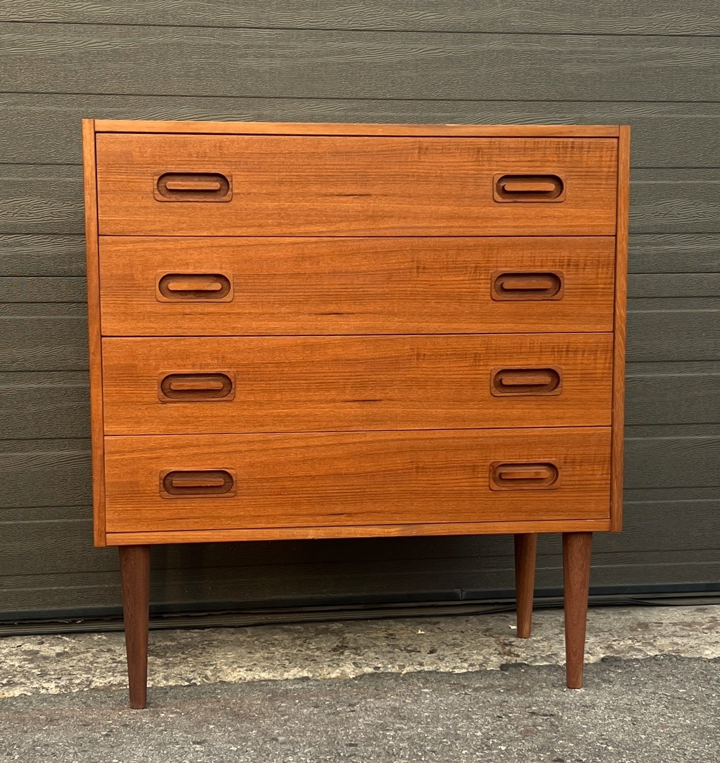 REFINISHED Danish Mid-Century Modern Teak Dresser w 4 drawers by Dyrlund