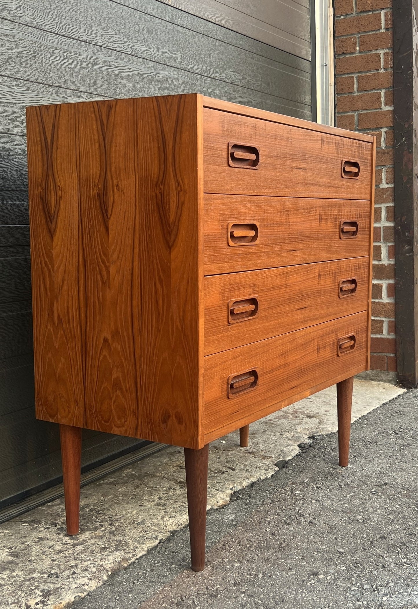 REFINISHED Danish Mid-Century Modern Teak Dresser w 4 drawers by Dyrlund