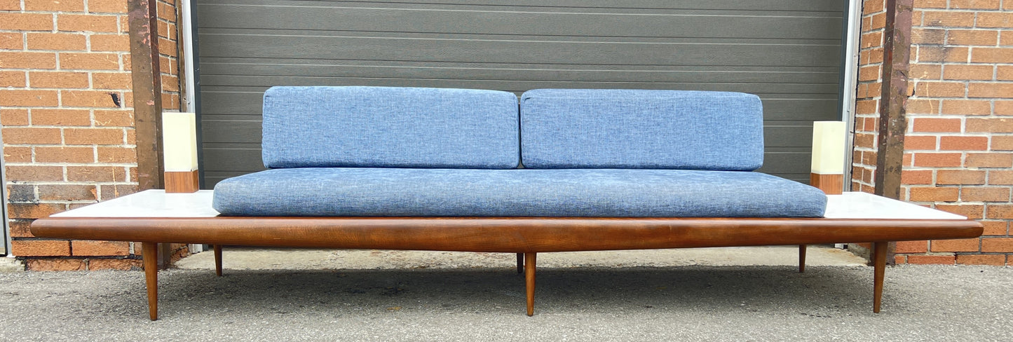 REFINISHED Mid Century Modern A. Pearsall Floating Sofa w End Tables 889-S