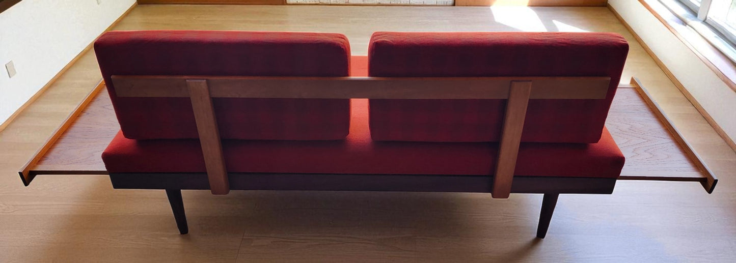REFINISHED MCM Teak Svane Daybed by I. Relling w Pullout Side Tables