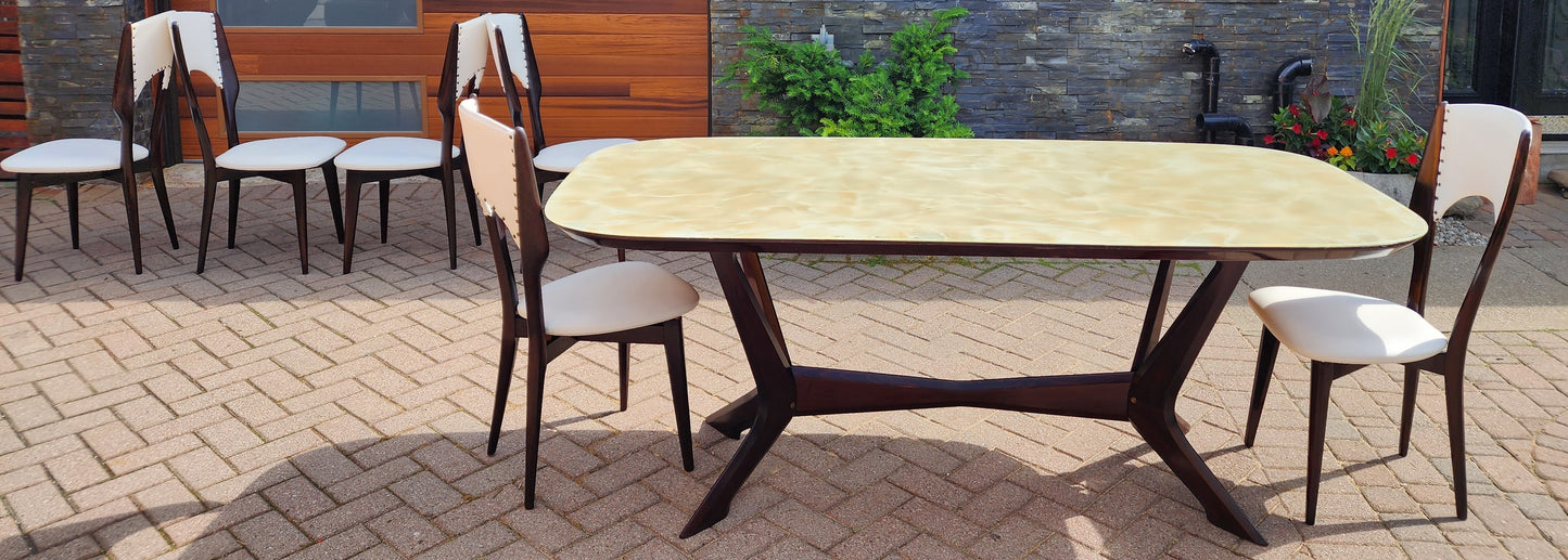 Italian Mid-Century Modern Dining Table & 6 Chairs by Carlo De Carli