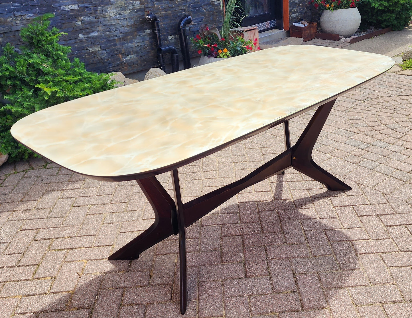 Italian Mid-Century Modern Dining Table & 6 Chairs by Carlo De Carli