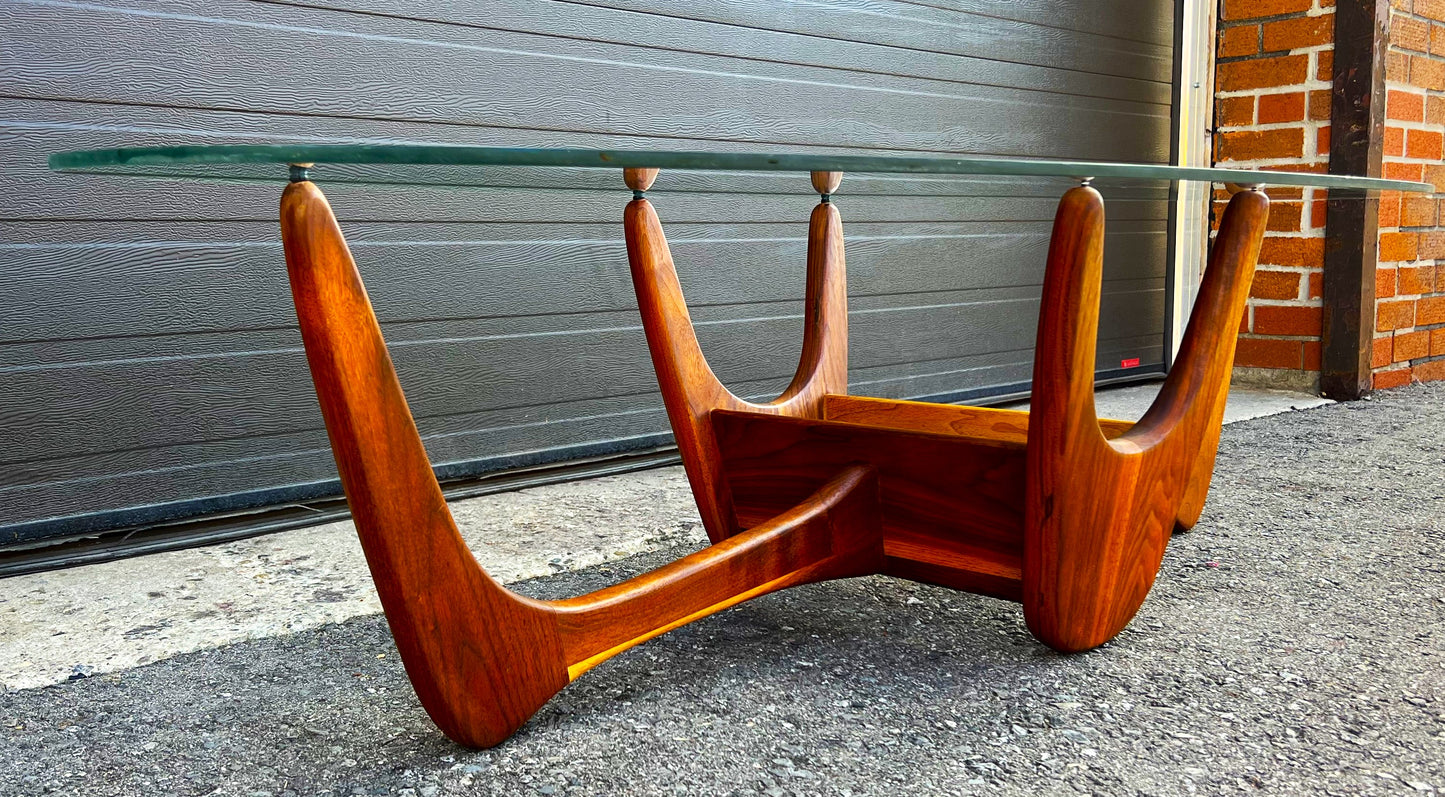 REFINISHED Mid-Century Modern Biomorphic Coffee Table by Kroehler, A.Pearsall style 60"