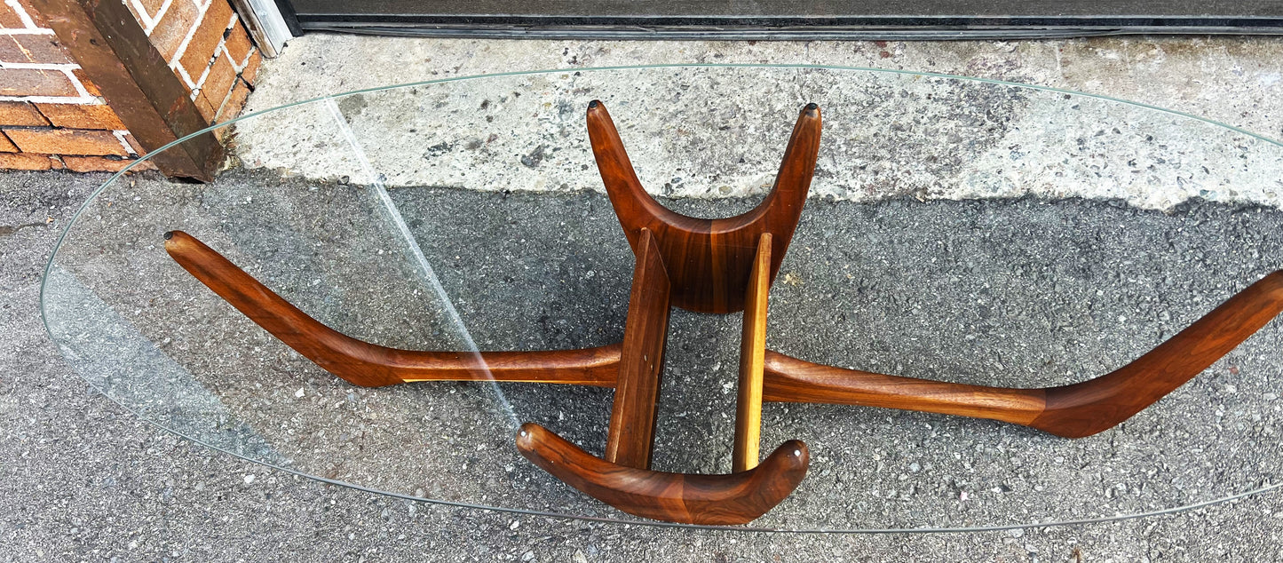 REFINISHED Mid-Century Modern Biomorphic Coffee Table by Kroehler, A.Pearsall style 60"