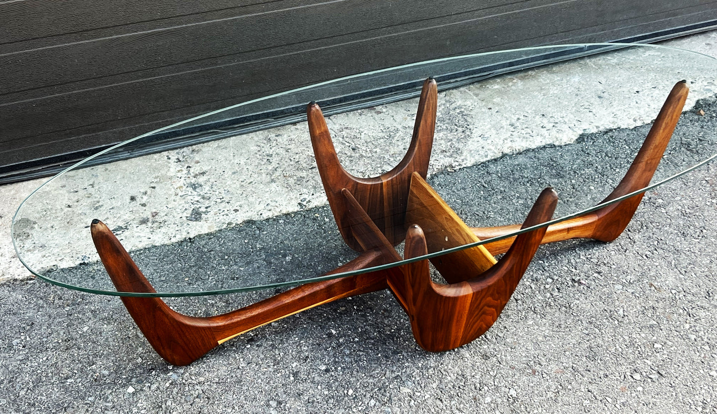 REFINISHED Mid-Century Modern Biomorphic Coffee Table by Kroehler, A.Pearsall style 60"