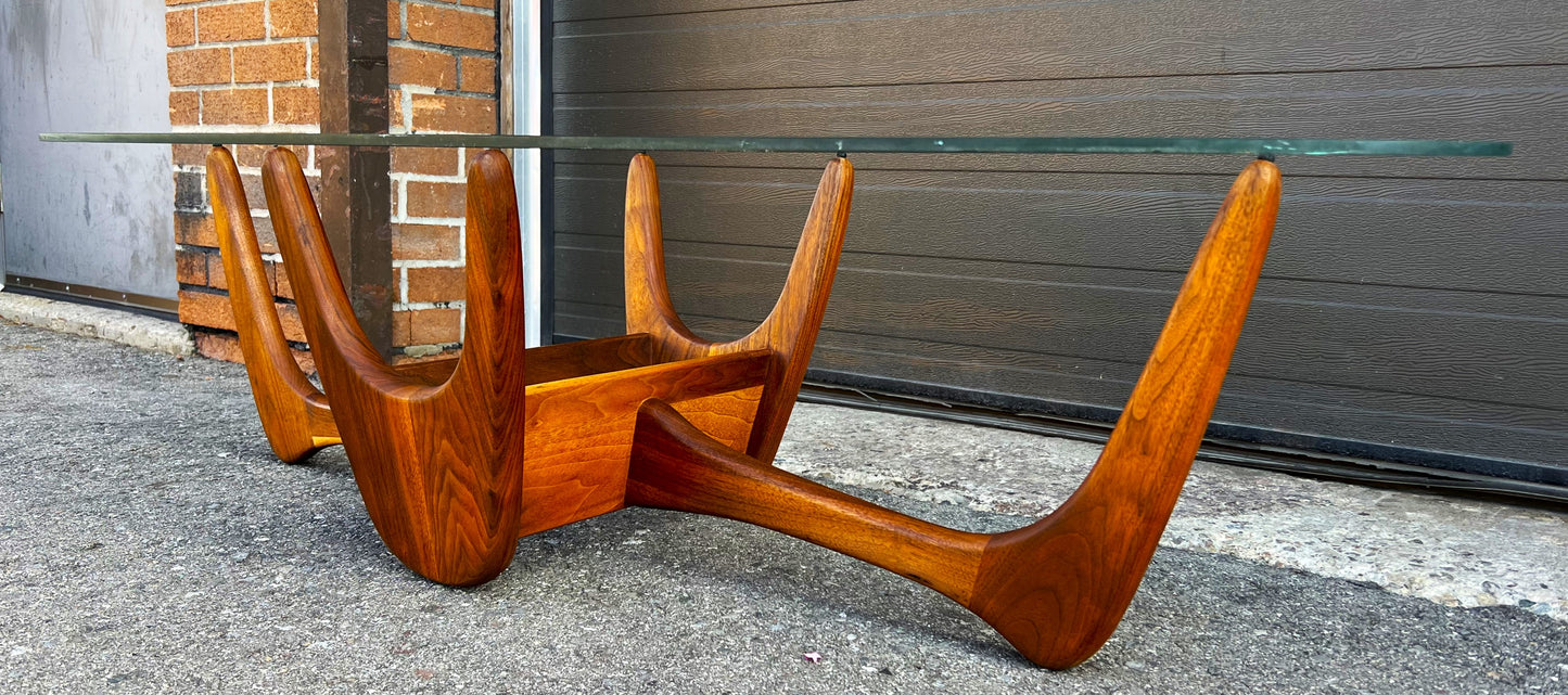 REFINISHED Mid-Century Modern Biomorphic Coffee Table by Kroehler, A.Pearsall style 60"