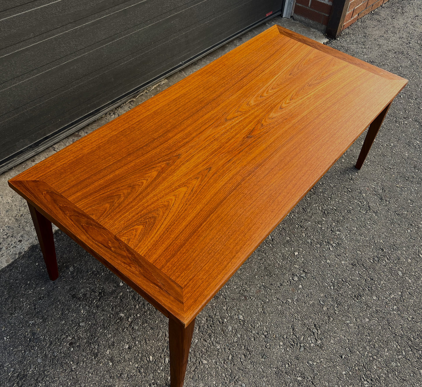 REFINISHED Mid Century Modern Teak Coffee Table, 51"