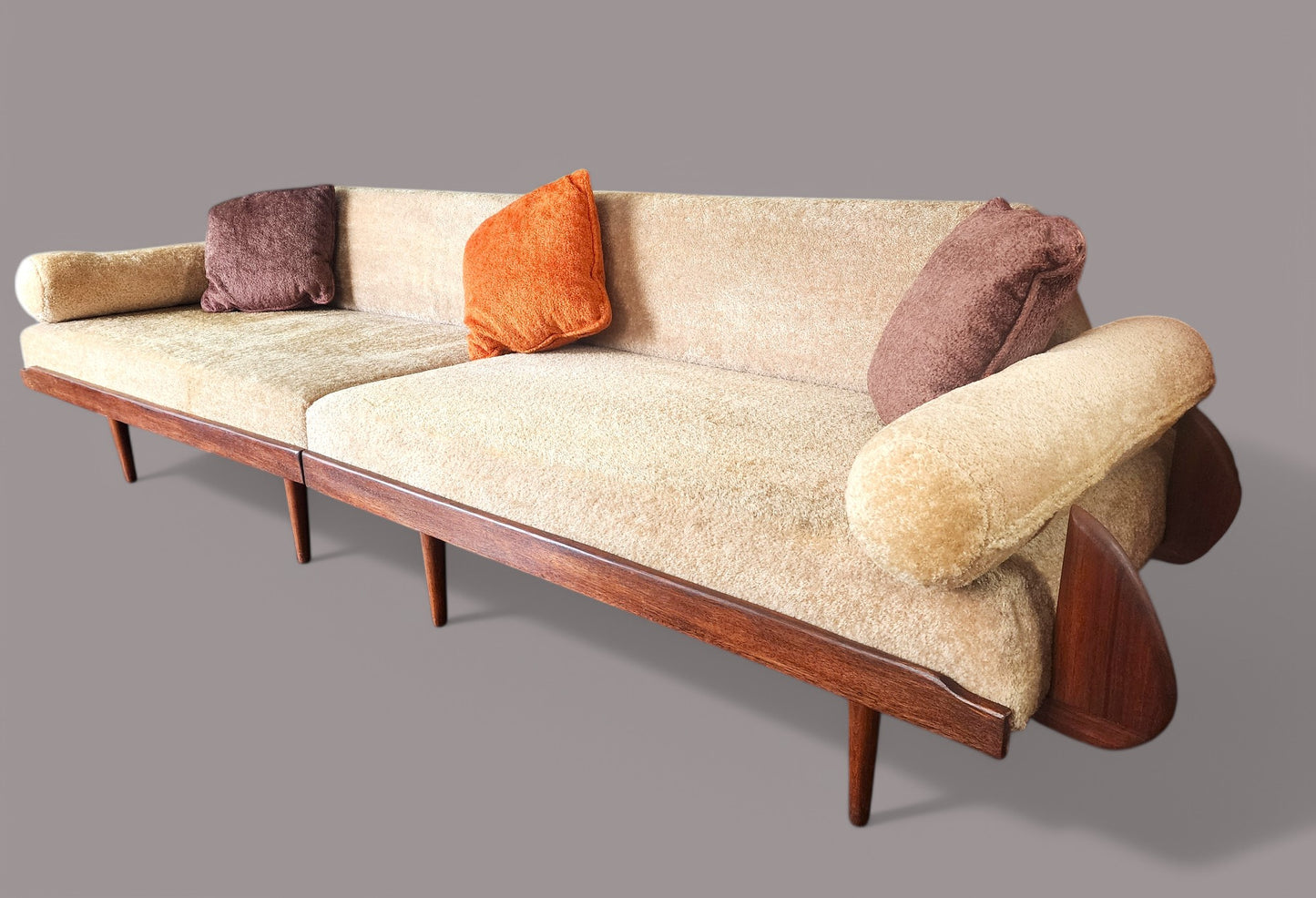 REFINISHED Mid Century Modern 2 Loveseats or 4-Seater Sofa by A. Pearsall