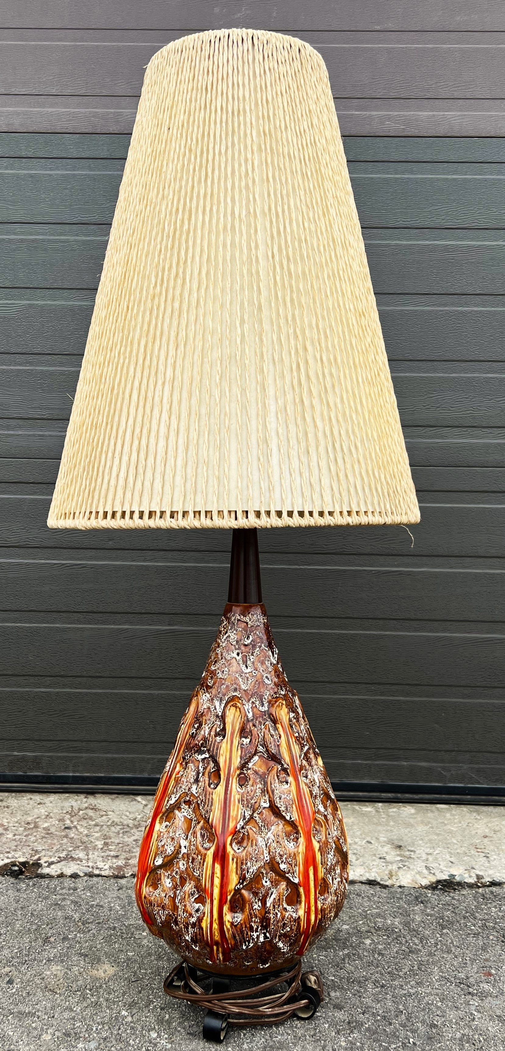 Mid century pottery lamp fashion