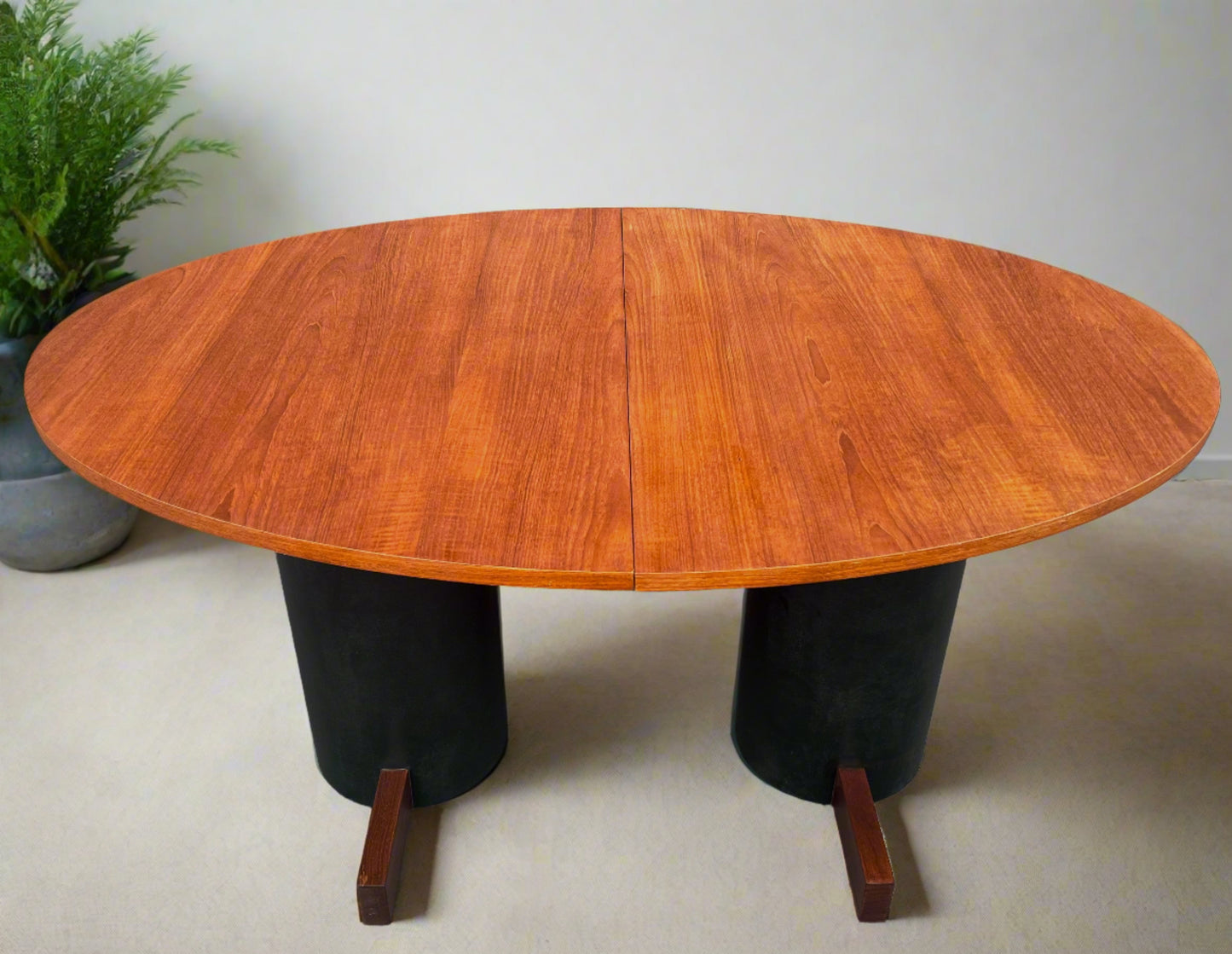 REFINISHED Mid Century Modern Teak Dining Table La Rose 60" by RS Associates