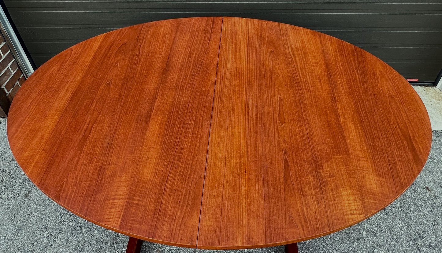 REFINISHED Mid Century Modern Teak Dining Table La Rose 60" by RS Associates