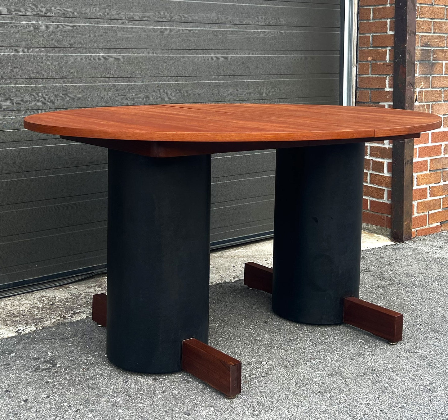REFINISHED Mid Century Modern Teak Dining Table La Rose 60" by RS Associates