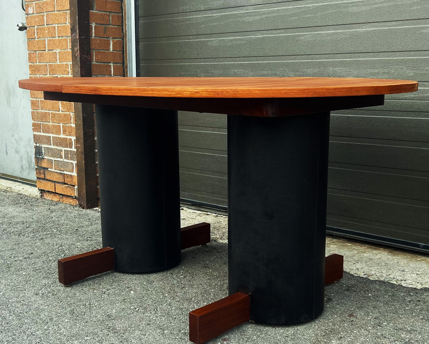 REFINISHED Mid Century Modern Teak Dining Table La Rose 60" by RS Associates
