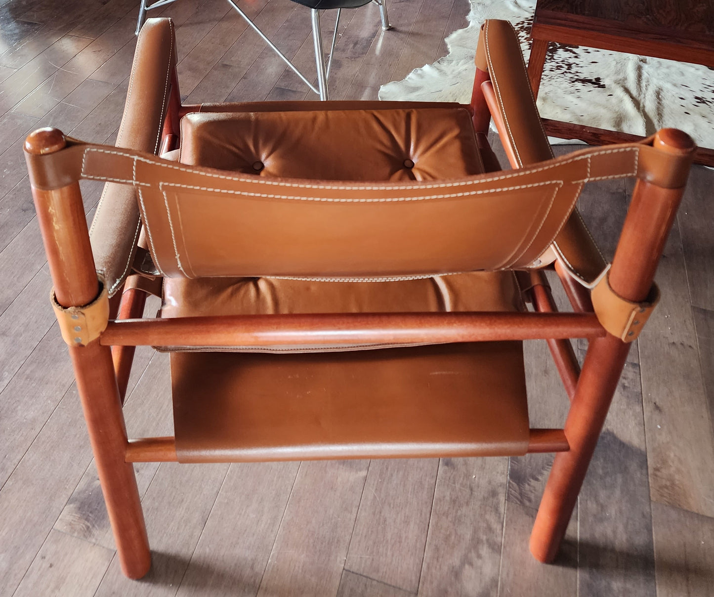 Mid Century Modern Arne Norell Leather Sirocco Safari Chair for Norell Möbel AB Sweden