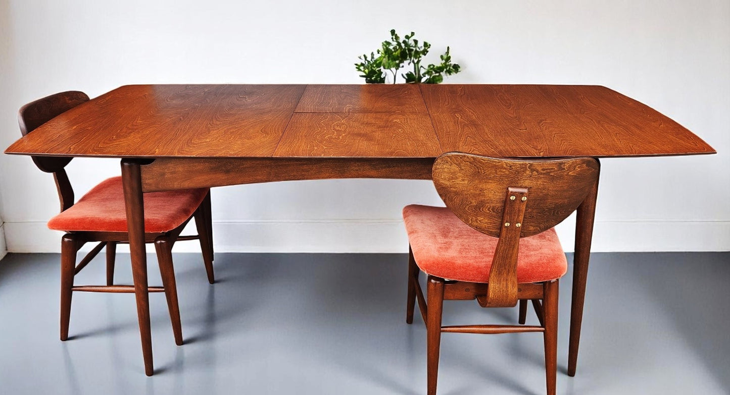 REFINISHED MCM Russell Spanner Dining Table & 6 REUPHOLSTERED Chairs