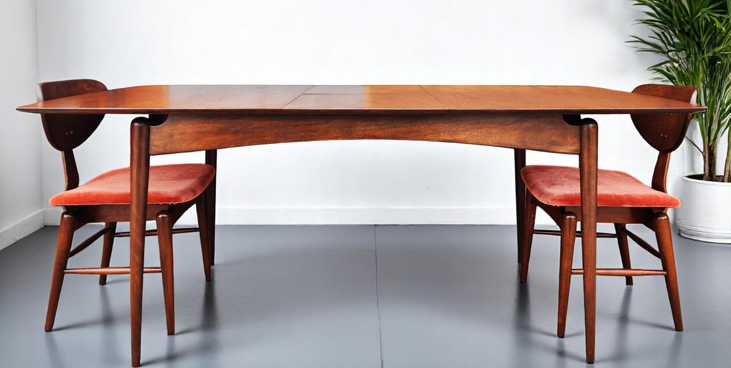 REFINISHED MCM Russell Spanner Dining Table & 6 REUPHOLSTERED Chairs