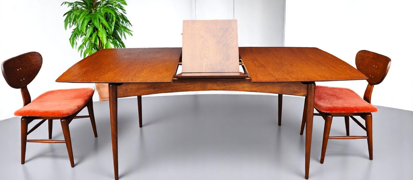 REFINISHED MCM Russell Spanner Dining Table & 6 REUPHOLSTERED Chairs