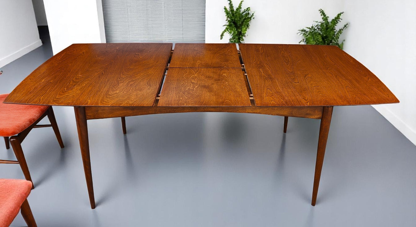 REFINISHED MCM Russell Spanner Dining Table & 6 REUPHOLSTERED Chairs