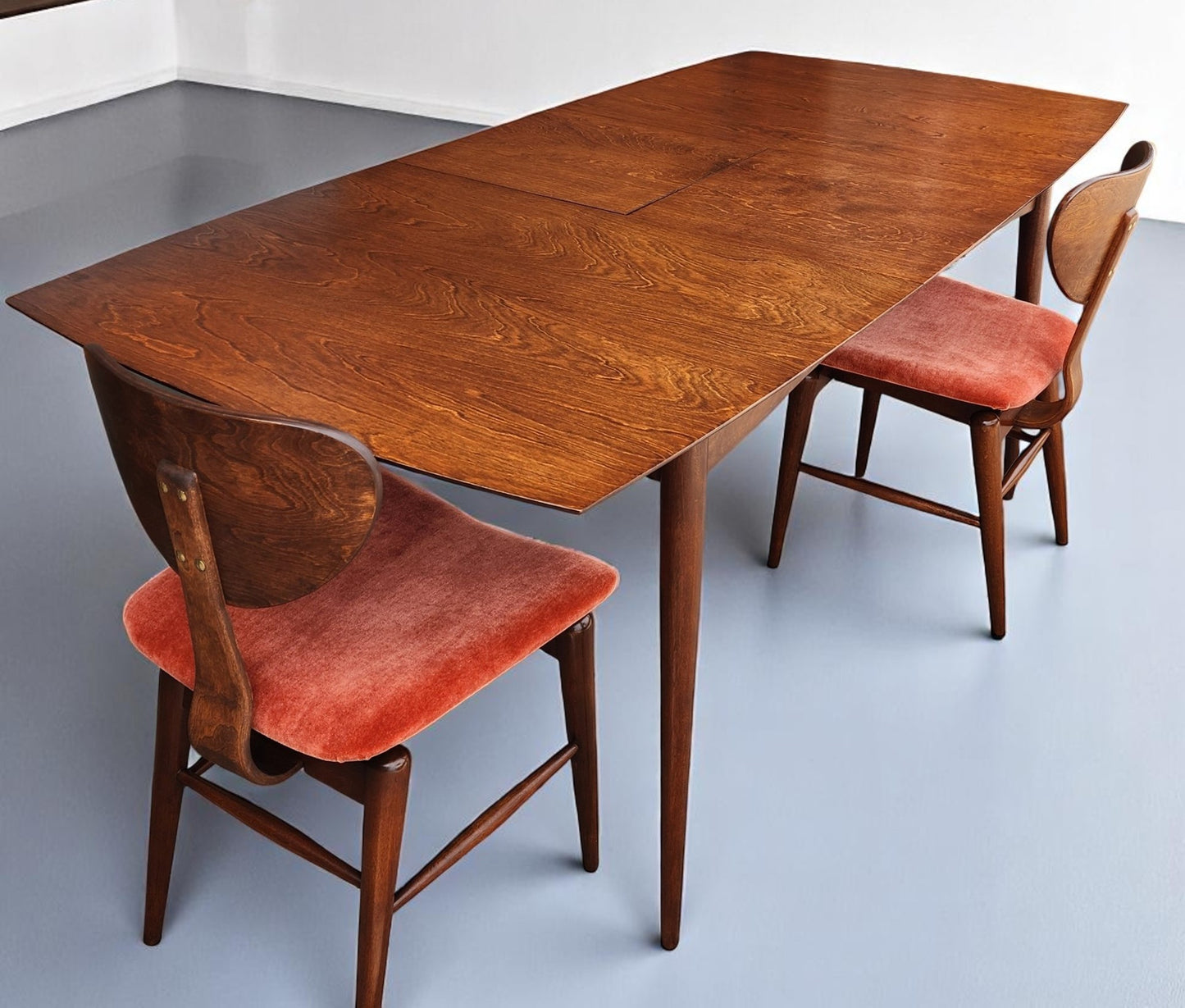 REFINISHED MCM Russell Spanner Dining Table & 6 REUPHOLSTERED Chairs