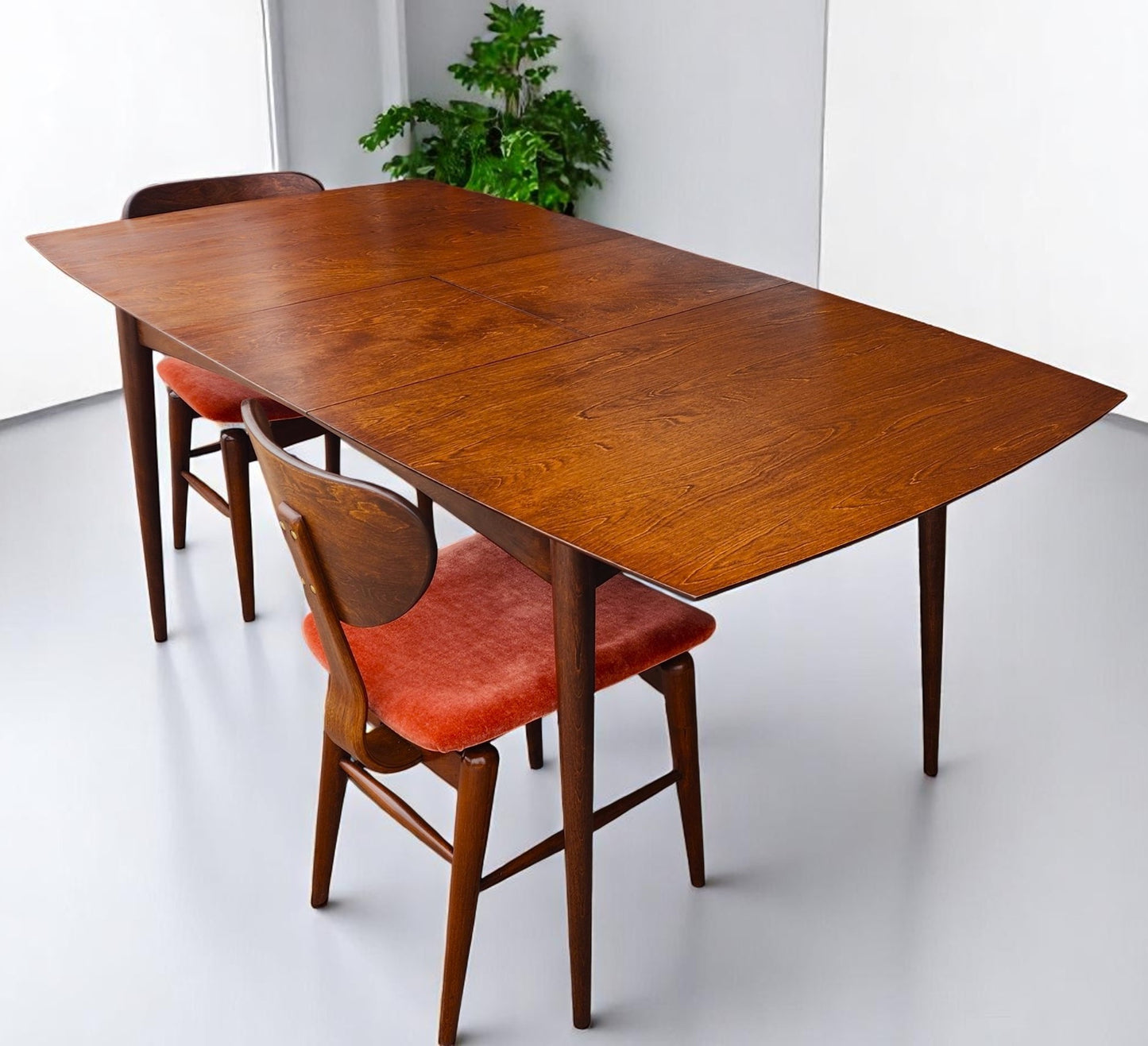 REFINISHED MCM Russell Spanner Dining Table & 6 REUPHOLSTERED Chairs