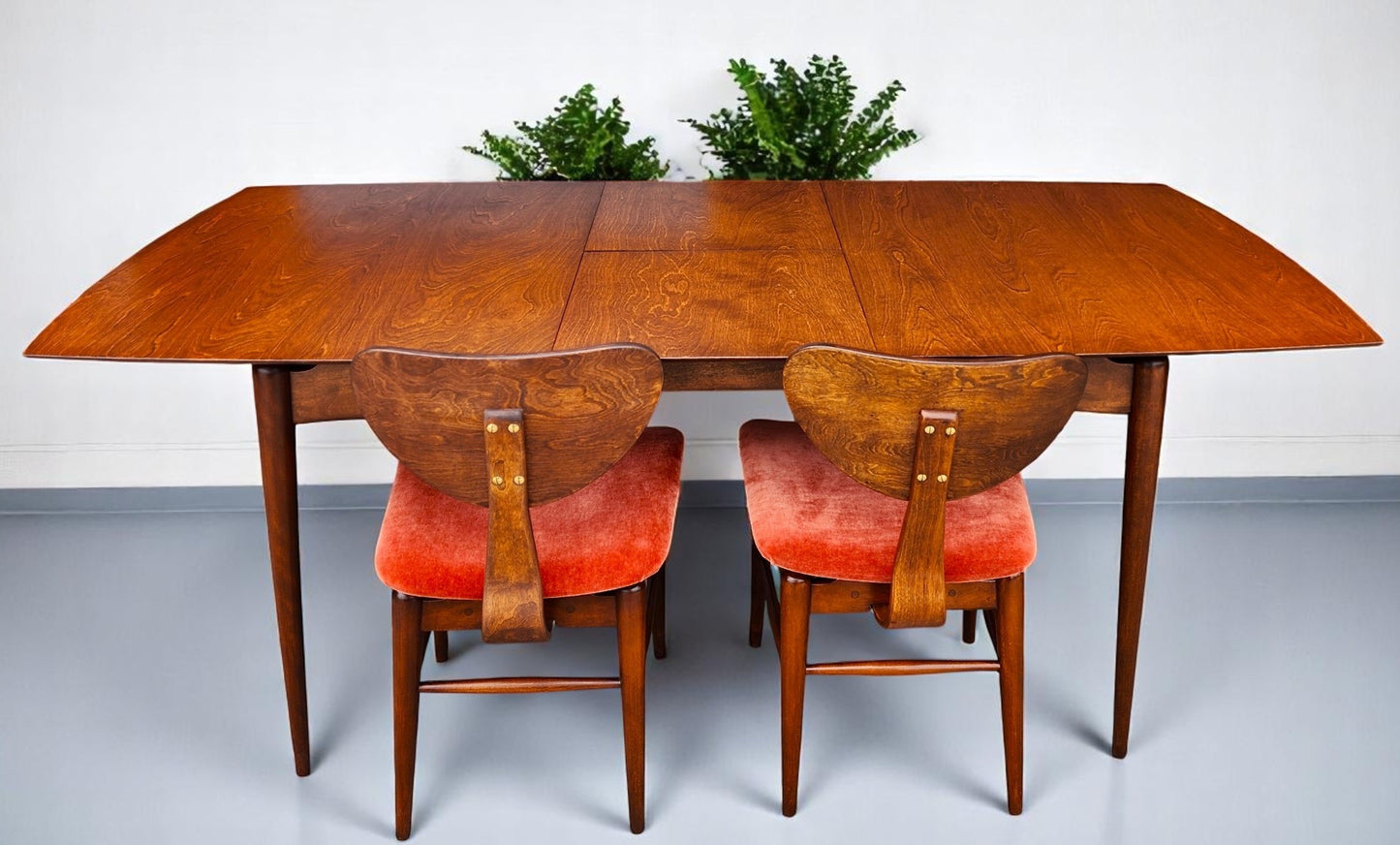 REFINISHED MCM Russell Spanner Dining Table & 6 REUPHOLSTERED Chairs