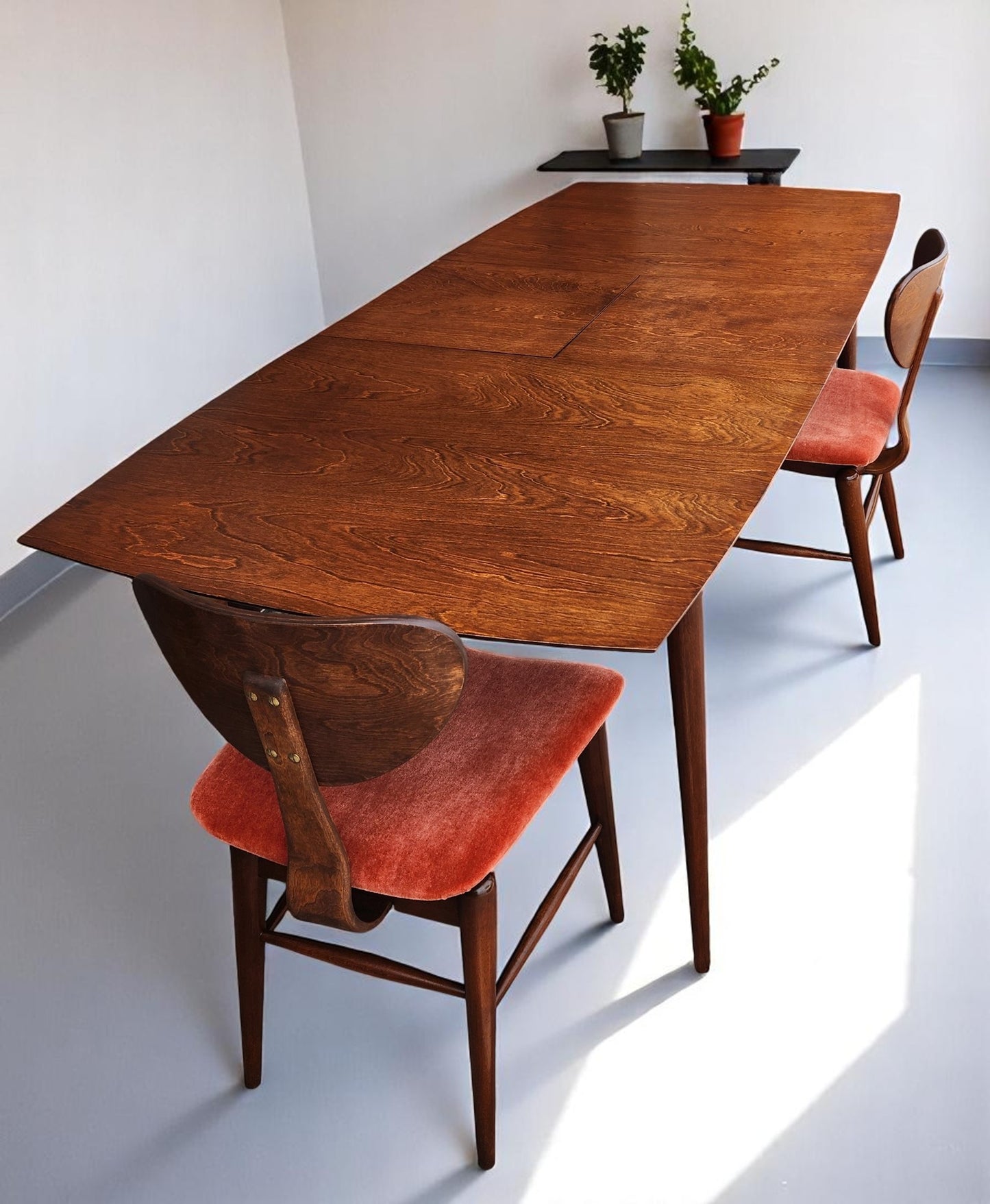 REFINISHED MCM Russell Spanner Dining Table & 6 REUPHOLSTERED Chairs