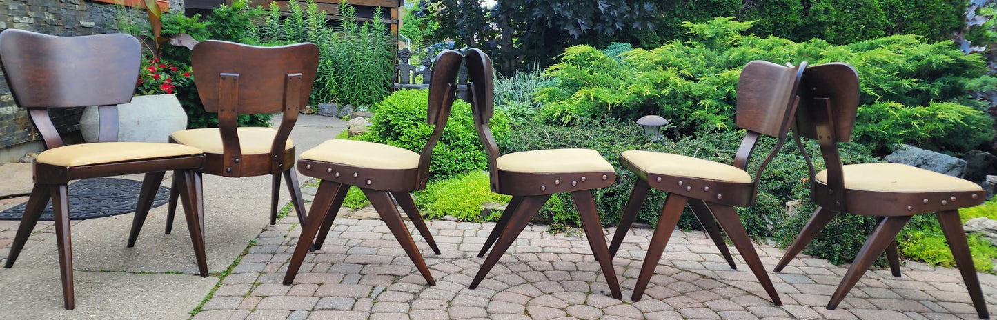 Choose Fabric***REFINISHED Mid Century Modern Russell Spanner Catalina Table & 6 Chairs