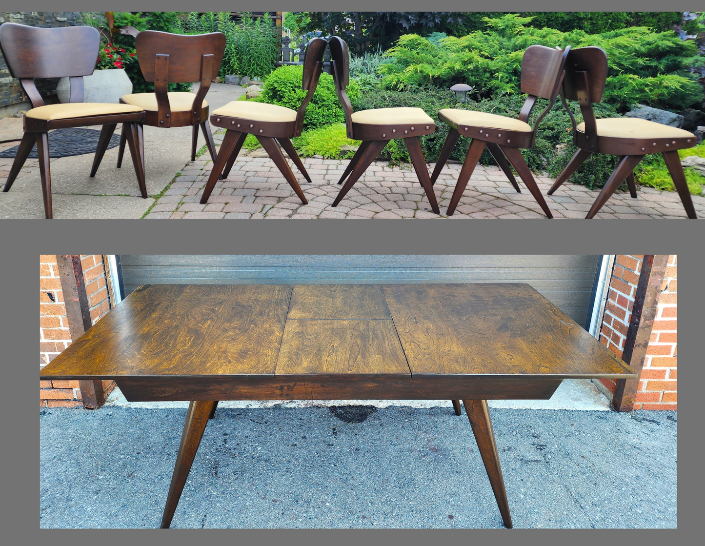 Choose Fabric***REFINISHED Mid Century Modern Russell Spanner Catalina Table & 6 Chairs