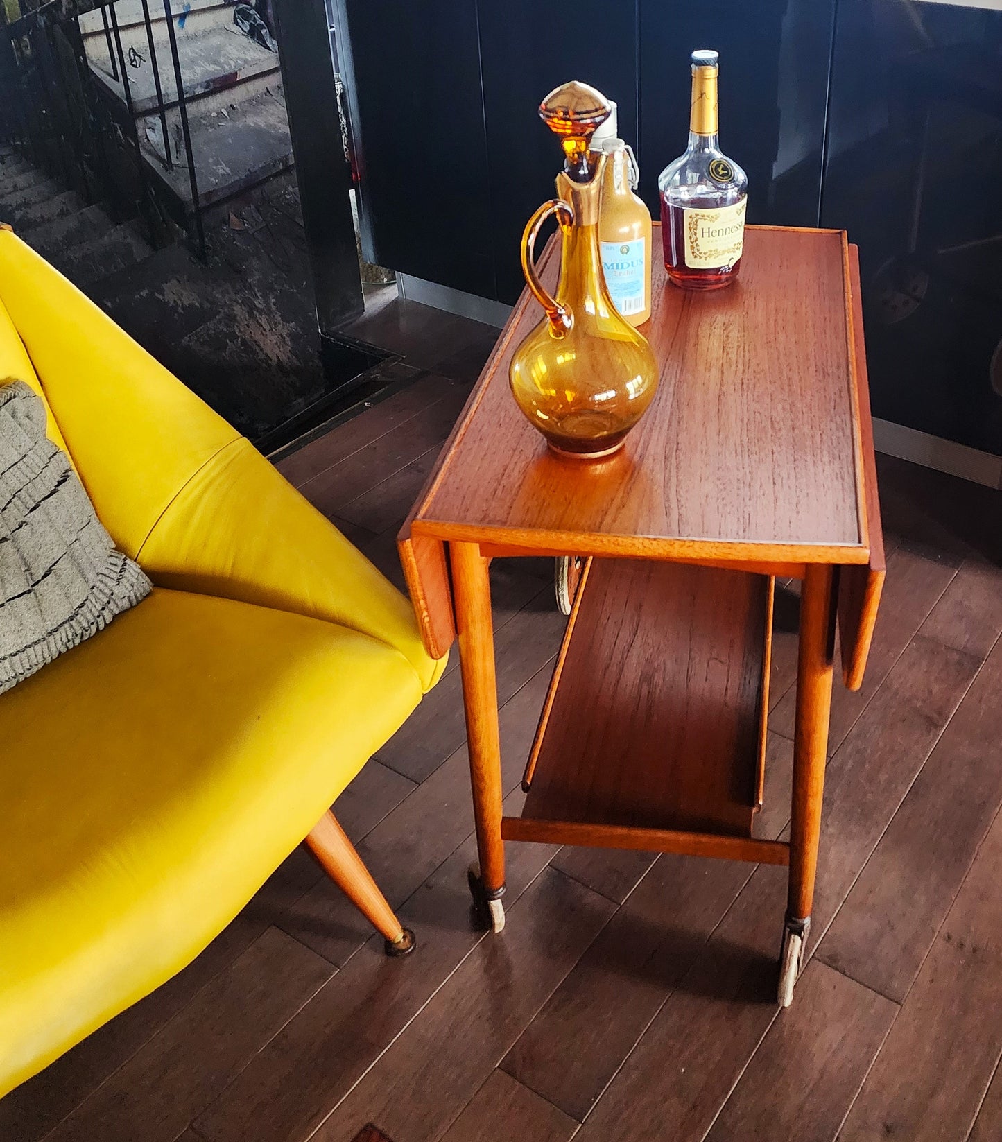 REFINISHED Swedish MCM Teak Bar Cart by Ove Blidberg "Rullan"