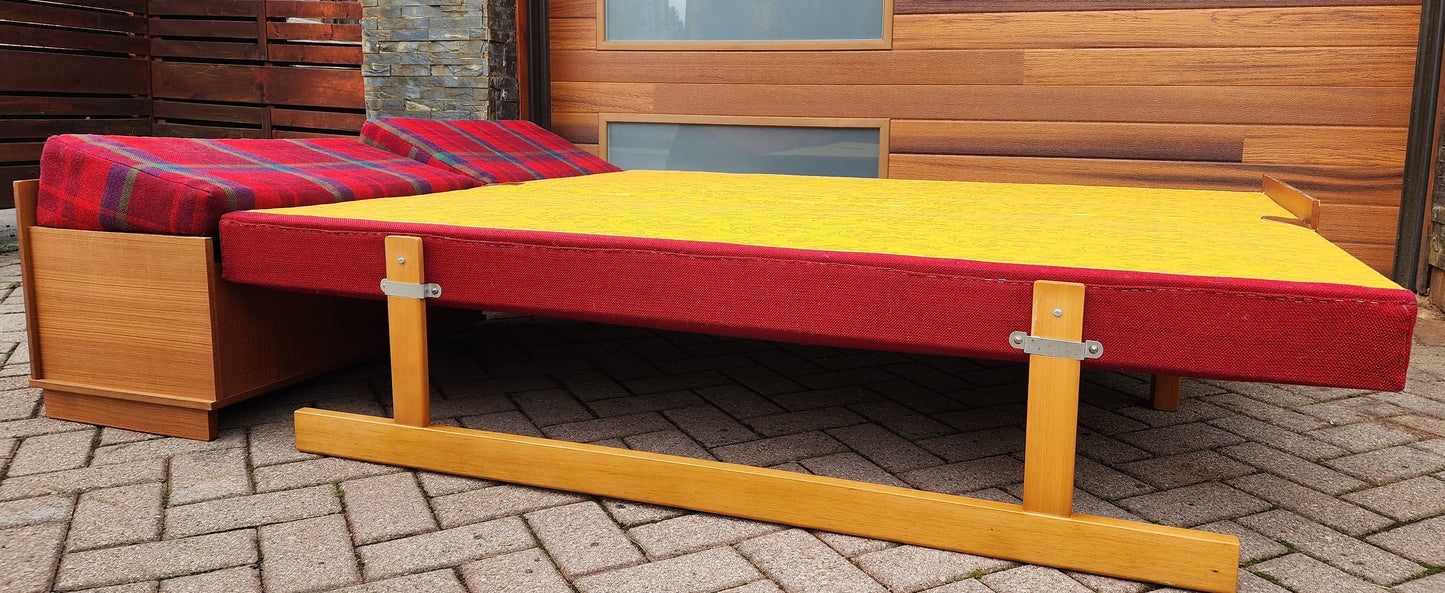 REFINISHED Mid Century Modern Teak Sofa - Bed by Hove Mobler
