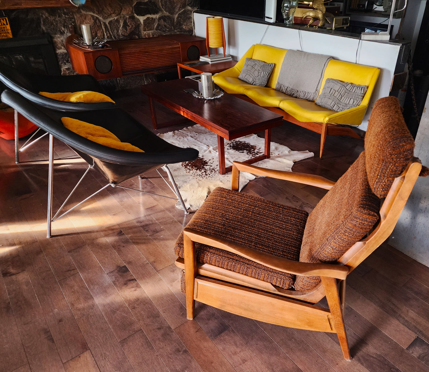 Choose Fabric***RESTORED Mid Century Modern Lounge Chair Reclining, will get NEW Cushions