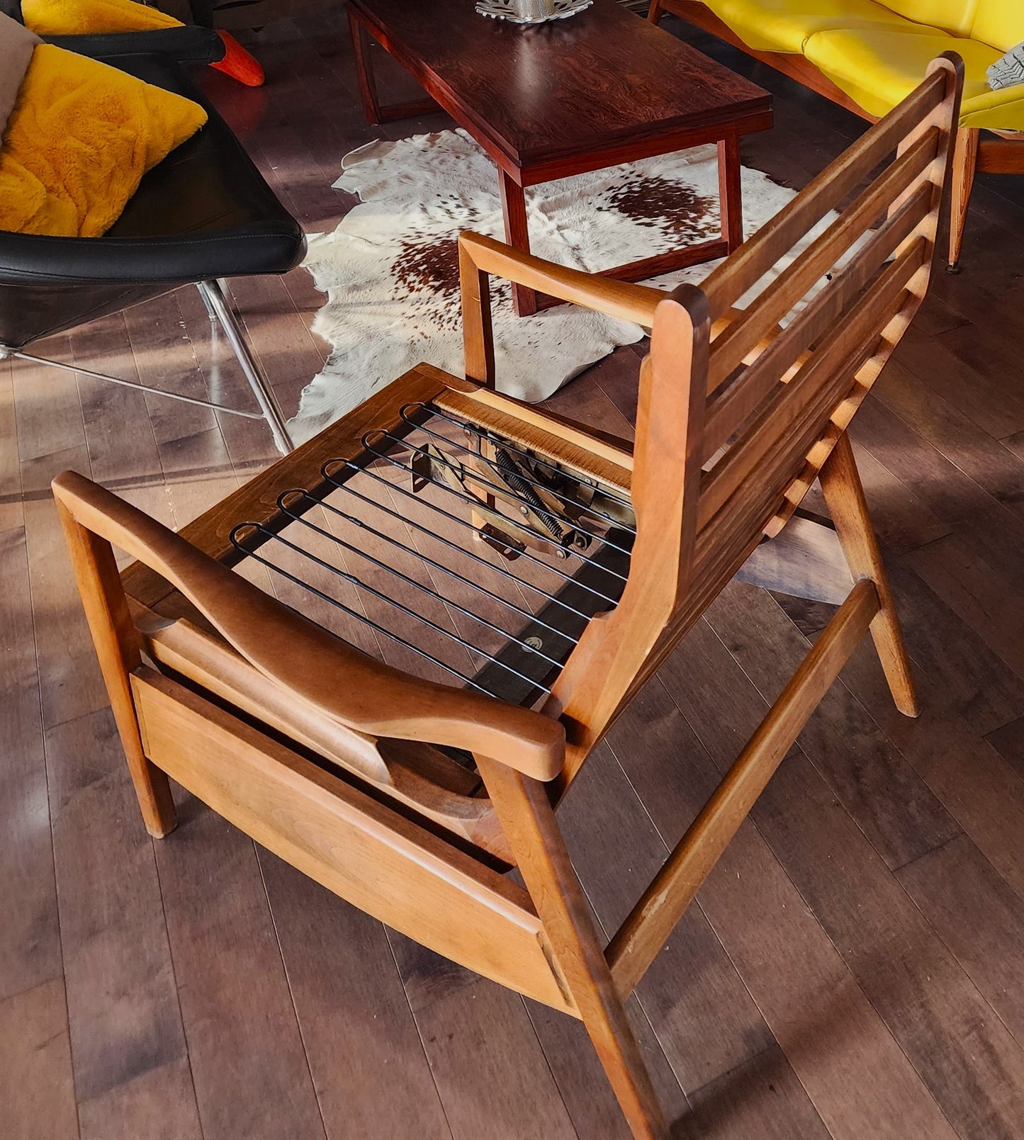 Choose Fabric***RESTORED Mid Century Modern Lounge Chair Reclining, will get NEW Cushions