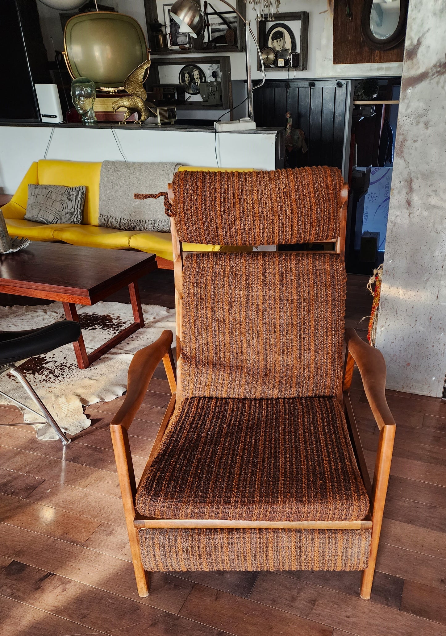Choose Fabric***RESTORED Mid Century Modern Lounge Chair Reclining, will get NEW Cushions