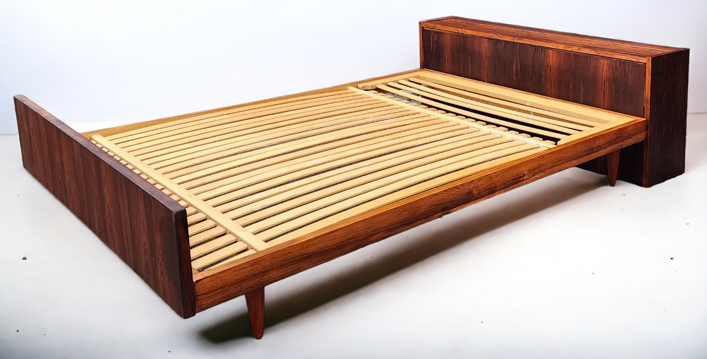 REFINISHED Mid Century Modern Rosewood Bed Double by Swiss Form