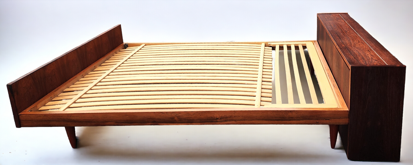 REFINISHED Mid Century Modern Rosewood Bed Double by Swiss Form