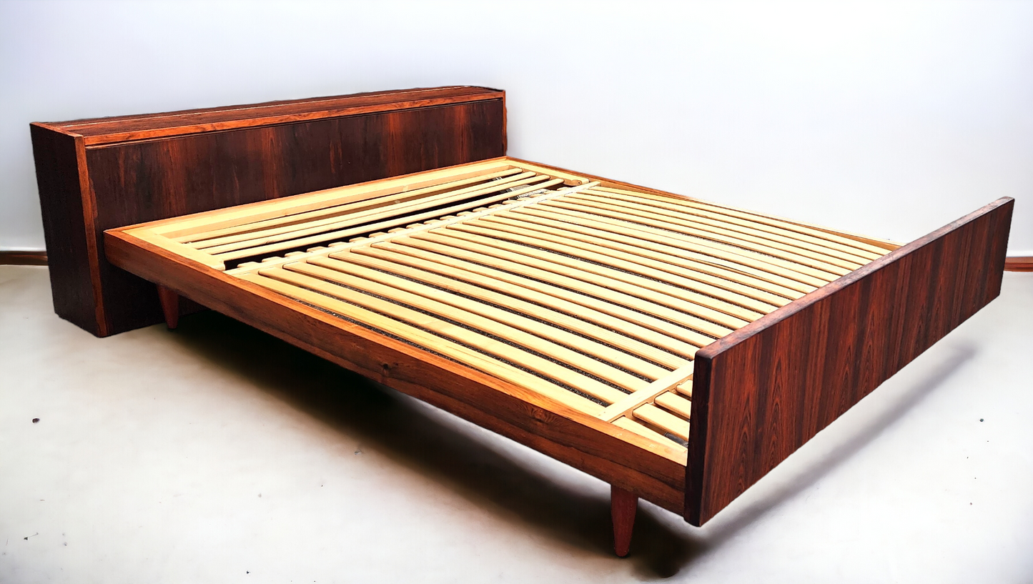 REFINISHED Mid Century Modern Rosewood Bed Double by Swiss Form