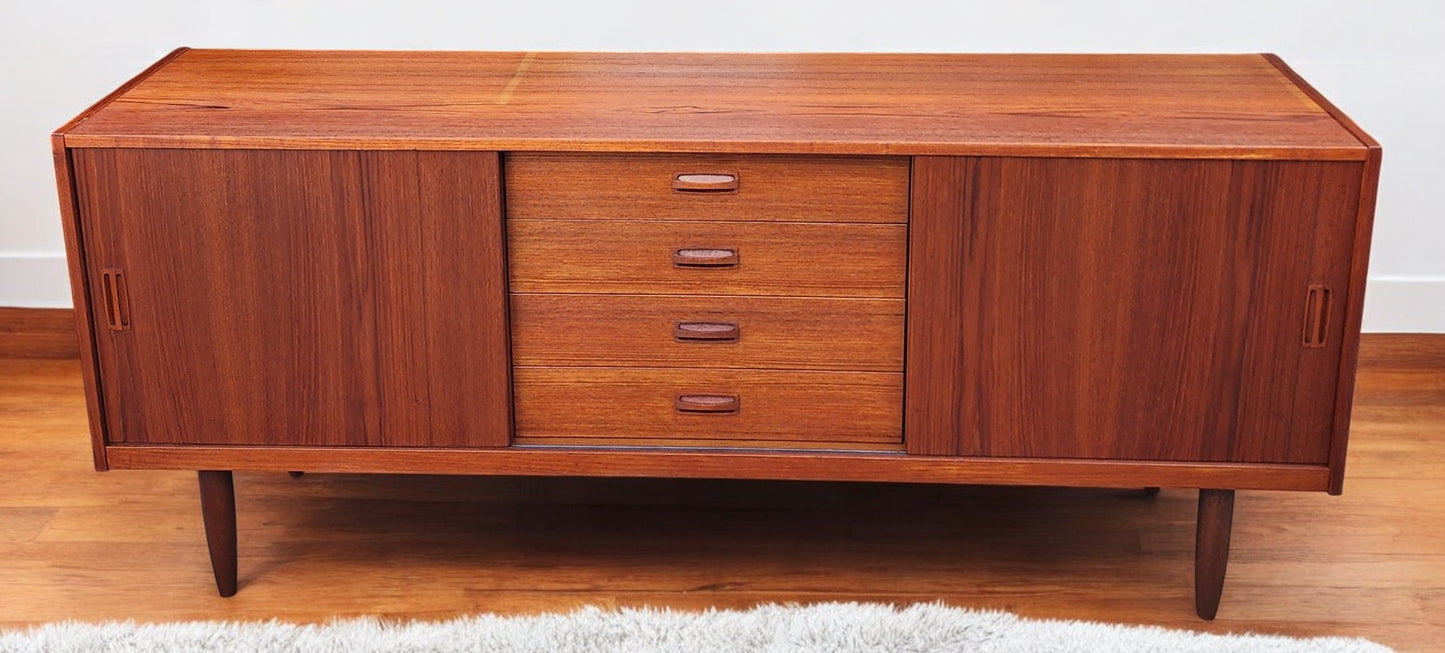 REFINISHED Danish Mid Century Modern Teak Sideboard TV Media Console 6ft